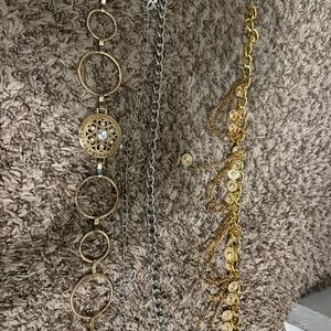 Elegant Gold and Silver Women's Necklace Set